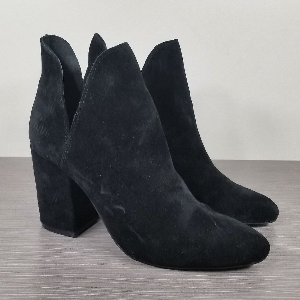 Steve Madden Rookie Ankle Cut Out Boot, Black Suede, Womens Size 7.5 M